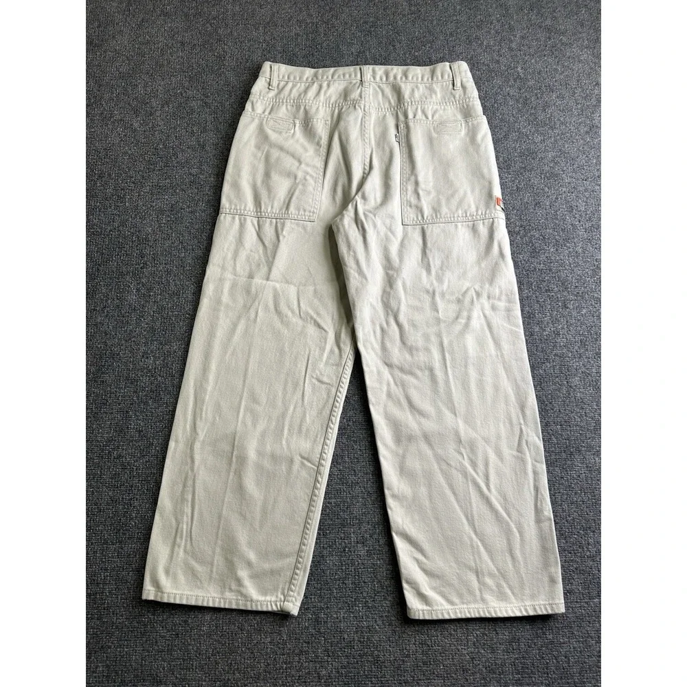 Mens 90s Levis Carpenter Work Pants Made in Hong Kong Beige, Size 34x30